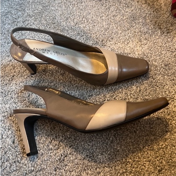 Taupe Andrew Geller size 7.5 closed toe heels. 3 inch heel. Like new. - Picture 2 of 3